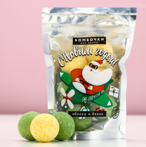 Подарочный набор косметики «С Новым Годом!», бомбочки д/ванны, 6х20 г, аромат яблока, ЧИСТОЕ СЧАСТЬЕ