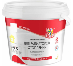Эмаль акриловая для радиаторов отопления 2,5кг Olecolor Полуглянц. (12)