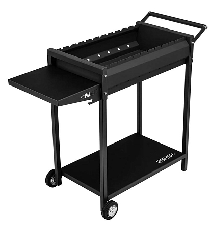 Мангал сварной на колесах, 662х390х152/805 мм, сталь 2 мм, кочерга в комплекте, Camping// Palisad		