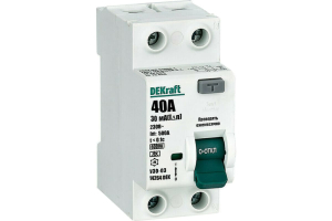ВДТ 2P 40А 30мА тип A 6кА УЗО-03 Dekraft (6)
