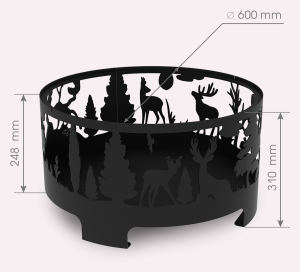 Костровая чаша круглая дно 3 мм, стенки 2мм .Природа 600