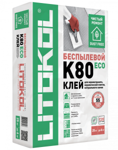 Клей 25кг серый фиброармированный для керам. плитки, керамогранита и камня LitoFlex K80 С2 E (54)