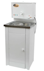 Умывальник дачный с подогревом, нержавеющая мойка 74/4/6 КОМФОРТ, цвет белый 