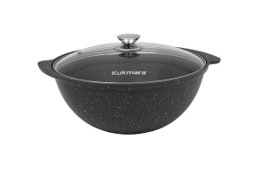 Казан для плова 3,5л Мраморная ст/кр а/п темный мрамор (4)