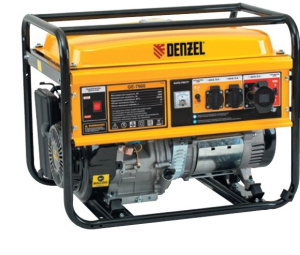 Генератор бензиновый GE 7900, 6,5 кВт, 220В/50Гц, 25 л, ручной старт// Denzel