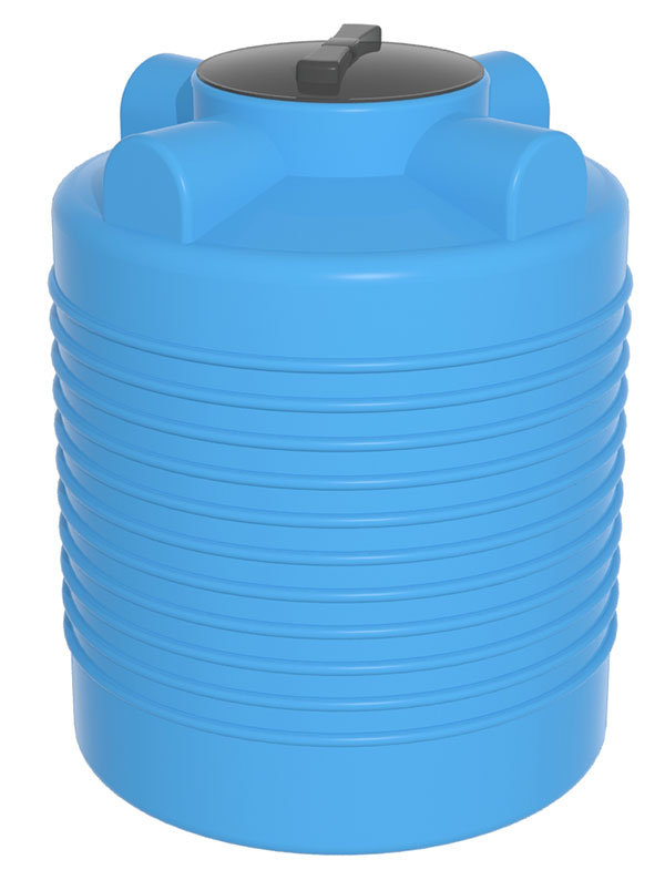Емкость ЭВЛ 300 литров крышка 350 мм (цвет голубой) Высота 900, Диаметр 720