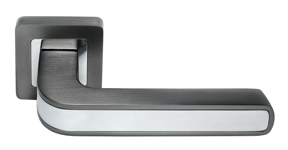 Ручка дверная DIY MH-46 GR/CP-S55, "EON", квадр накл, графит/хром