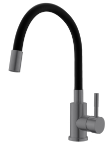 Смеситель для кухни, Snake гибкий излив черный, графит арт. K44Grafit