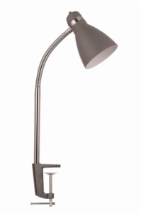 Светильник настольный НТ-822 (GY серый,  на струбцине, Е27, 60Вт, 220-240 В)(__)