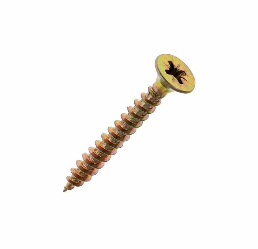 Саморез острый 3,5х32 потай, ред шаг, желт цинк (50 шт) - пакет