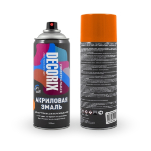 Аэрозольная эмаль универсальная DECORIX 520мл апельсиновый (12)