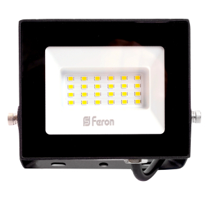 Прожектор светодиодный 30W 6400K IP65 черный с матовым стеклом Feron (_12_)