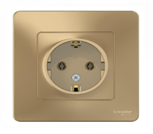 Розетка Титан 1-местная без шторок с заземлением СП16А  BLANCA (10)