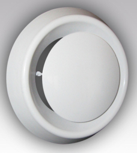 Анемостат приточно-вытяжной регулируемый с укороченным фланцем АБС D100 (20)