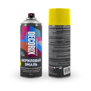 Аэрозольная эмаль универсальная DECORIX 520мл желтый (12)