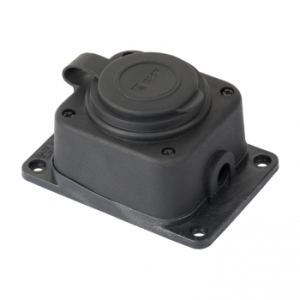 Розетка настенная одноместная с защитной крышкой каучуковая 230В, 16A, IP44 EKF (12)