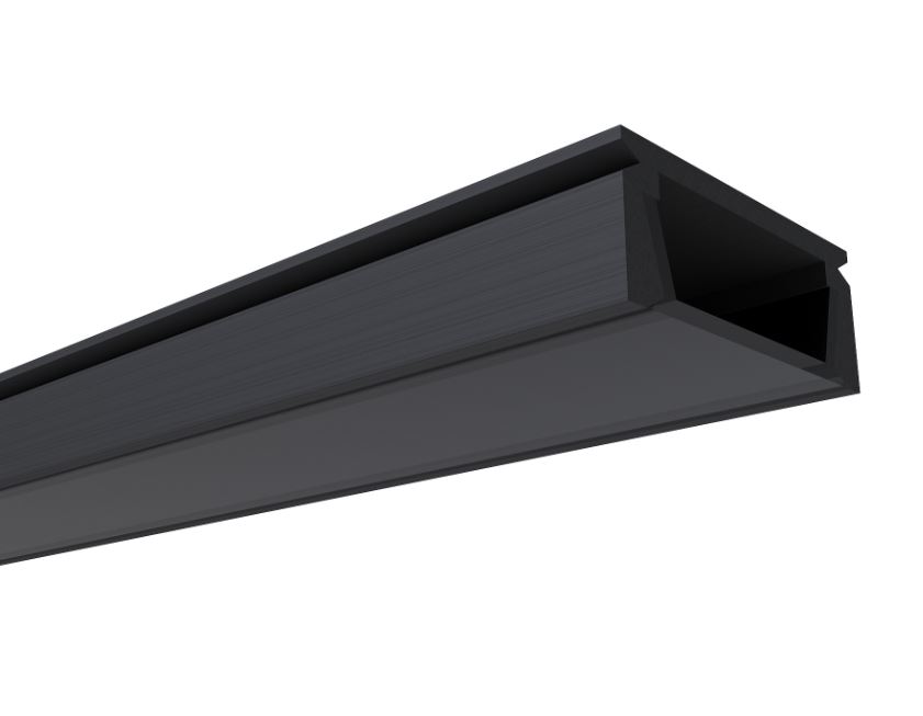 08-01-Ч Профиль алюминиевый для светодиодной ленты, анод., П-образный , накладной, черный, 15,2х6мм,