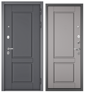 Дверь TRUST MASS РР Антрацит букле, 9SD-1 Оскуро Веллюто/Эмаль светло-серая, 9SD-1, 2050, 860 R