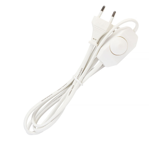 Шнур с плоской вилкой  и диммером Smartbuy, 1,7 метра белый ШВВП 2х0,75мм2 (SBE-06-P07-w) (100)