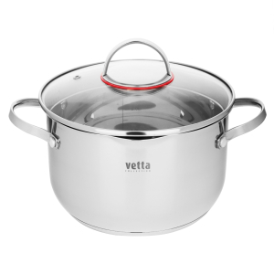 Вена КастрюляVETTA 20х11,5см. 3,6л. со стекл. крышкой, индукция
