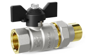 Кран шаровой латунный LD Pride со сгоном В-Н Ду 20 Ру 40 бабочка (12)