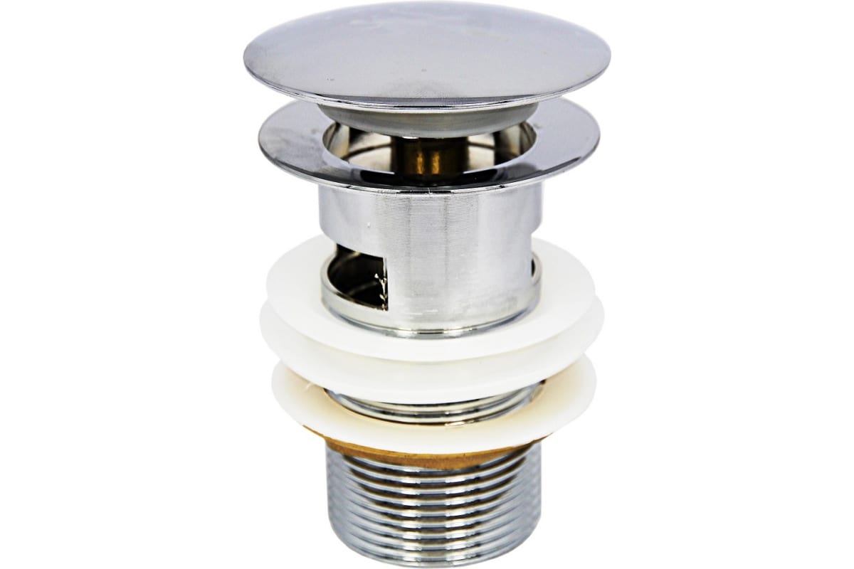 Выпуск для умывальника 1.1/4", системы клик-клак с отверстием для перелива (круглый), MP-У (1)(_50_)