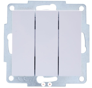 Белый выключатель  3-х клав 742-0288-109 VESNA (10шт)