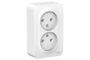 Белый розетка 2-м ОП 16А IP20 250В без зазем.без защ/шторок/изол.пласт. Blanca(10)