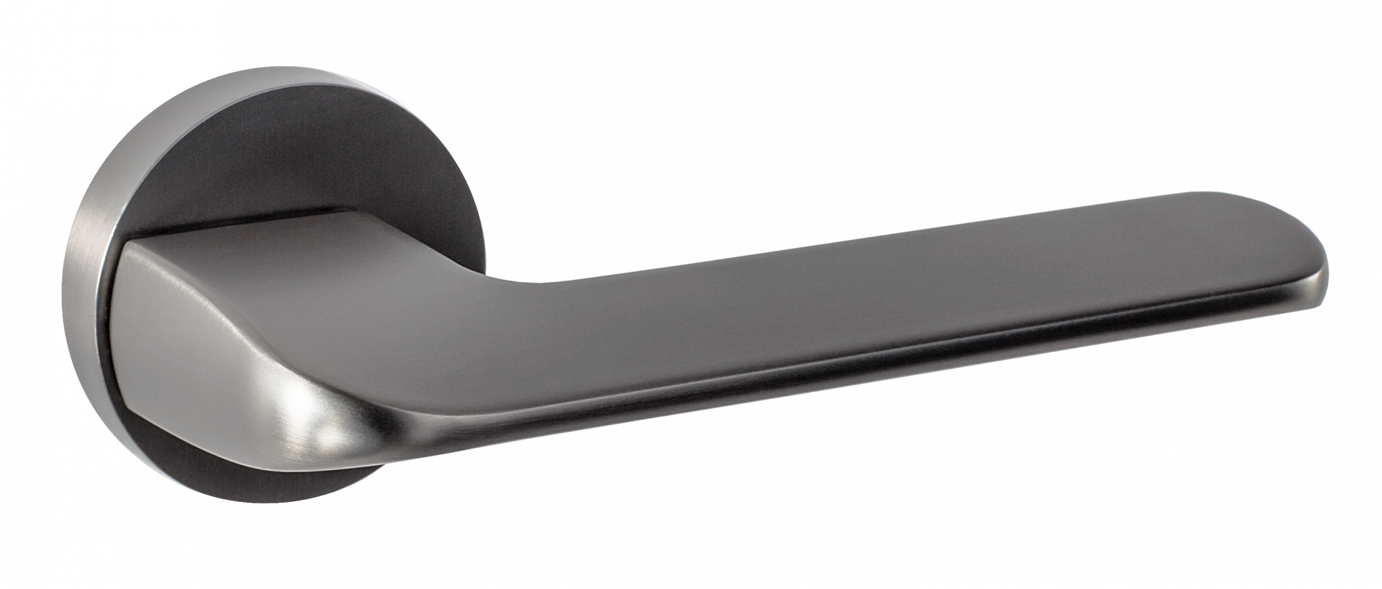 Ручка дверная РЕНЦ ЛЮКС 06 "Мерано", кругл накл, мат. черный никель