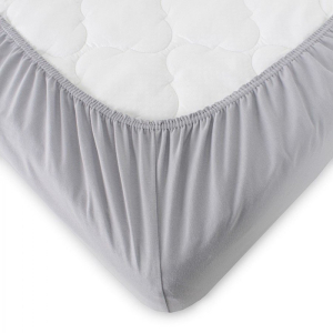 Простыня трикотажная на рез. 160х200х20 LUXE Серый