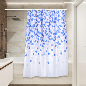 Штора для ванной PV-124 (голубой листопад) 75 gsm 180х180 "САНТИС"