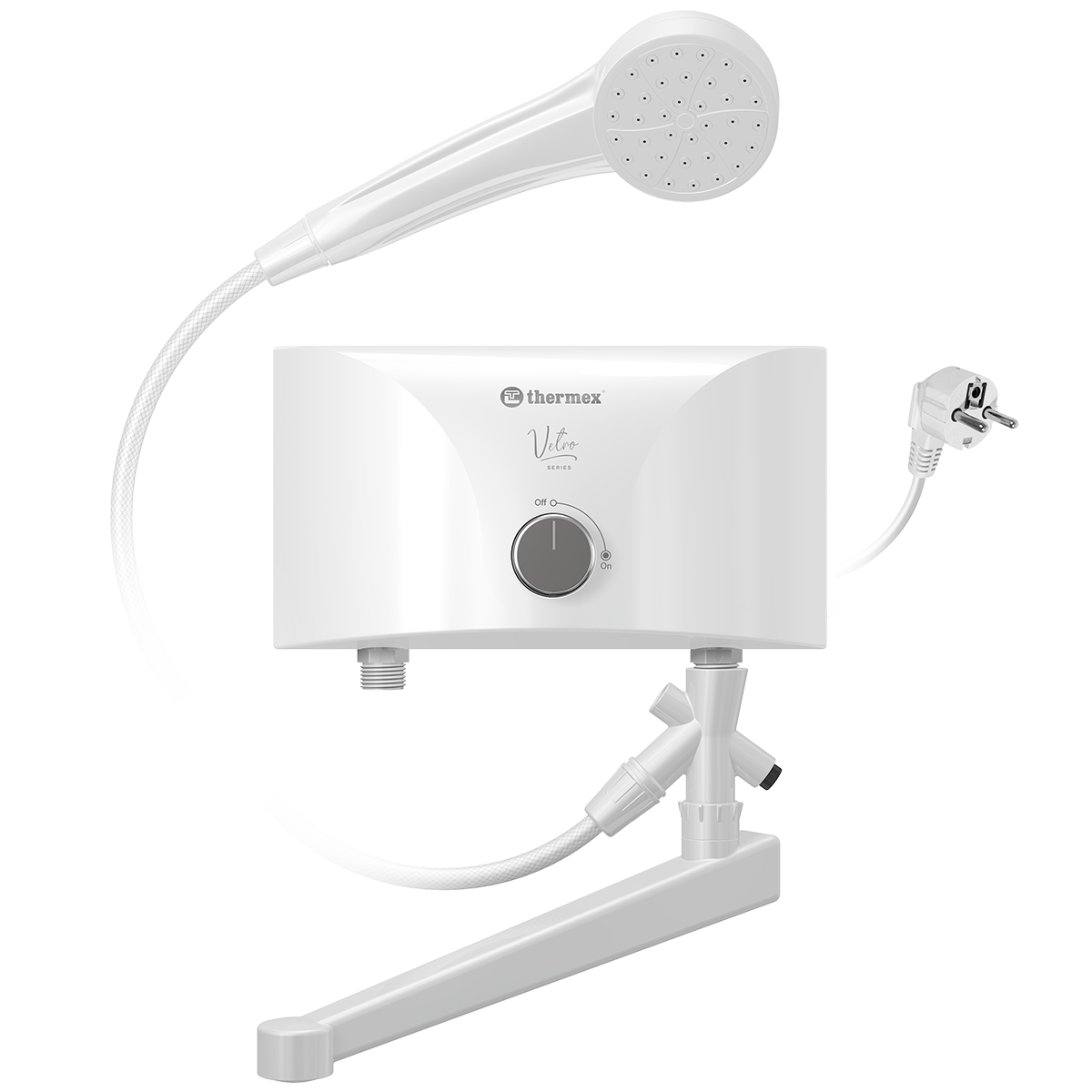 Электроводонагреватель проточный THERMEX Vetro 3500 combi (1)