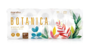 Бумага туалетная Botanica MARABU 3-х слойная 30 м, 10 рулонов Япония (10)