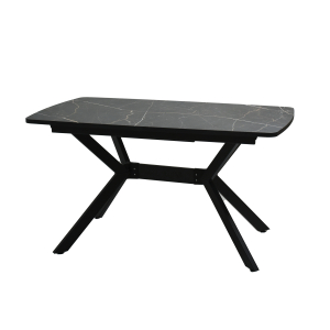 Стол Символ 140 1400(430)*850 693 Мрамор марквина черный (Подстолье Космос-2 140, черный)