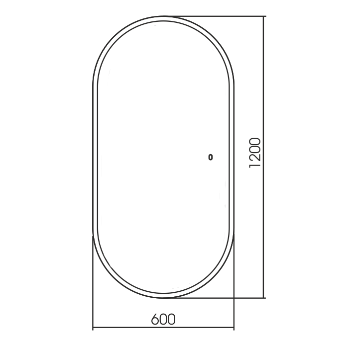 Зеркало Виола 600х1200 (Сенсорный выключатель) горверт_схема
