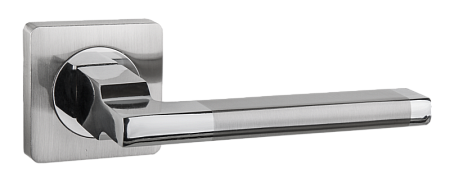 Ручка дверная В2В 514-02, никель мат./хром блест квадр накл (40)