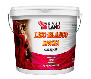 Краска Krasland LISO Акриловая Фасадная Белый МАТОВЫЙ 4кг (2)