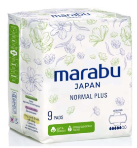 Прокладки ультратонкие MARABU нормал плюс, 260 см 9 шт., 48 уп/кор Япония (48)
