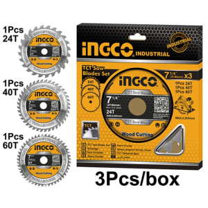 Набор пильных дисков для циркулярных пил по дереву 185х20х2,0мм 24T 2 шт INGCO TSB1853 INDUSTRIAL