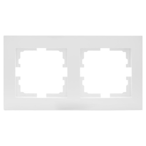 Матовое серебро рамка 2-ая горизонтальная б/вст матовое 742-4300-147 VESNA (10)