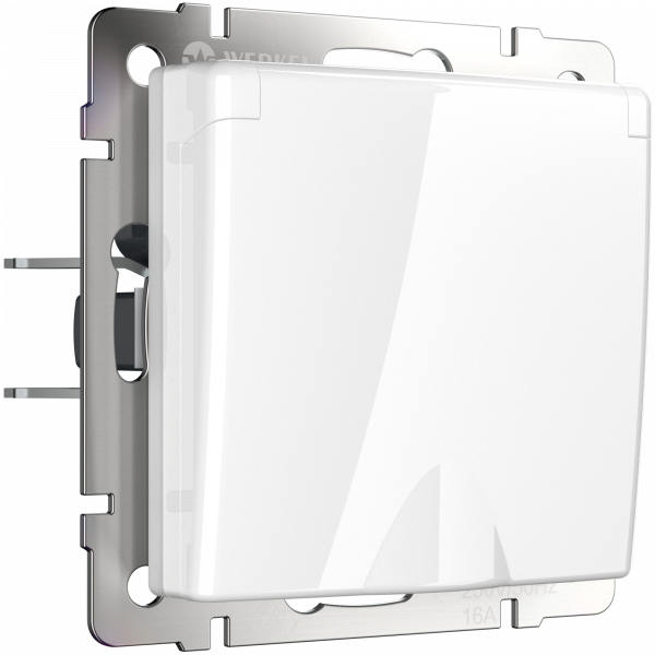 Белый розетка Скрытой установки с защитными шторками и крышкой 1 мест W1171201 (10)