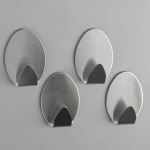 Крючок металлический на липкой основе овальный (70463), 4шт/50/10