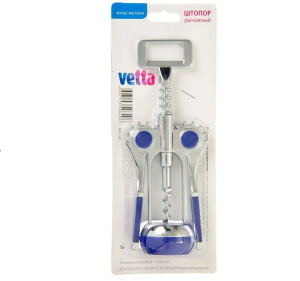 Штопор металл, на блистере 15х5см.VETTA 882-286