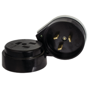 Разъем РШ-ВШ 32А 250В 2P+PE (ОУ) карболитовый черный  для плиты (72)