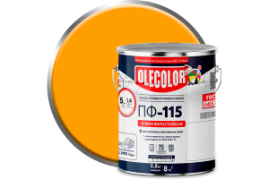 Эмаль ПФ-115 Желтый 5кг Olecolor Глянц.  (4)