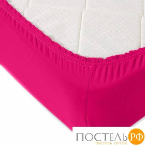 Простыня трикотажная на рез. 90х200х20 LUXE Малина