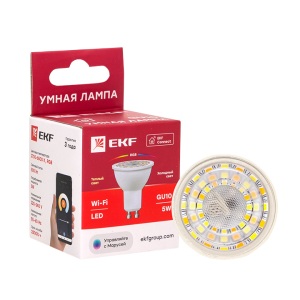Умная лампа GU10 EKF Connect RGBW (100)