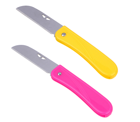 Нож грибника складной, 17см, длина лезвия 7.5х1.9см, пластик, металл, 2 цвета INBLOOM 