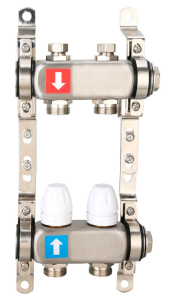 Коллектор регулируемый с запорными клапанами Нерж 2 вых GAPPO (1)