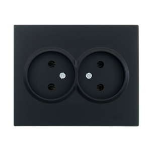 Матовое серебро розетка двойная ПБТ VESNA  (10)